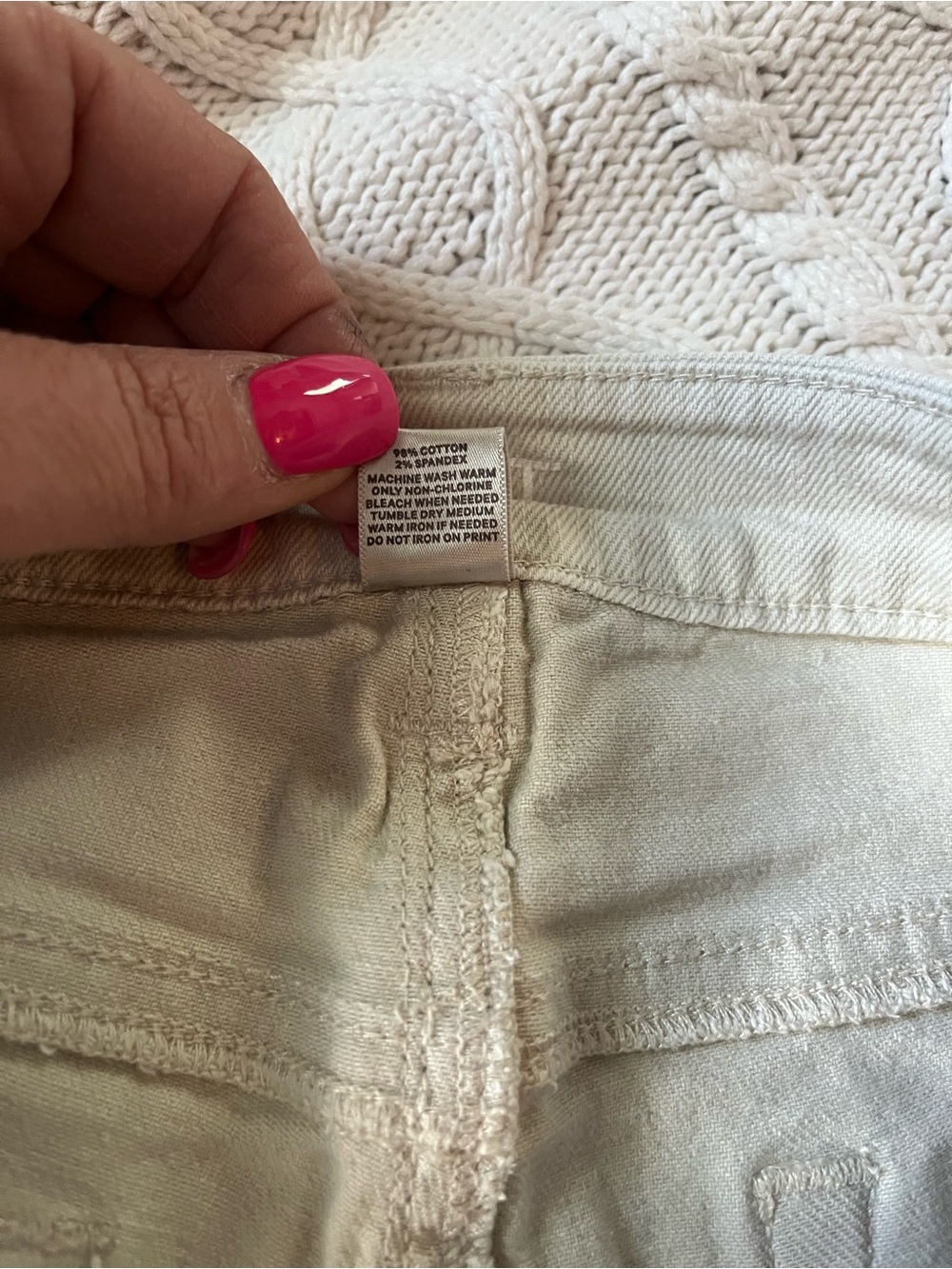 Loft Light Ivory Slim Zip-Pocket Ankle Pants with Fray Modern Skinny SZ 8 - Picture 7 of 15